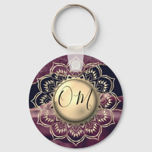 Elegant OM Mandala Marble Key Ring