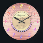 Elegant Ombre Diamonds 25th Wedding Anniversary Large Clock<br><div class="desc">Elegant ombre diamonds wedding anniversary clock.</div>