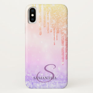 Elegant Ombre Glitter Drips iPhone X Case
