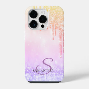 Elegant Ombre Glitter Drips iPhone 14 Pro Case