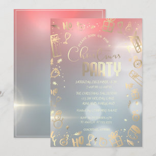 Elegant Ombre Gold Company Christmas Party Invitation