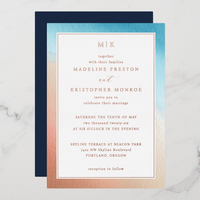 Elegant Ombre Gradient Invitations (Front/Back)