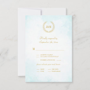 Elegant Ombre Minimalist Monogram Meal Choice RSVP Card