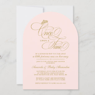 Elegant Once Upon A Time Princess Baby Shower Invitation