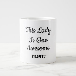 Elegant "One Awesome Mum" Script Coffee Large Coffee Mug