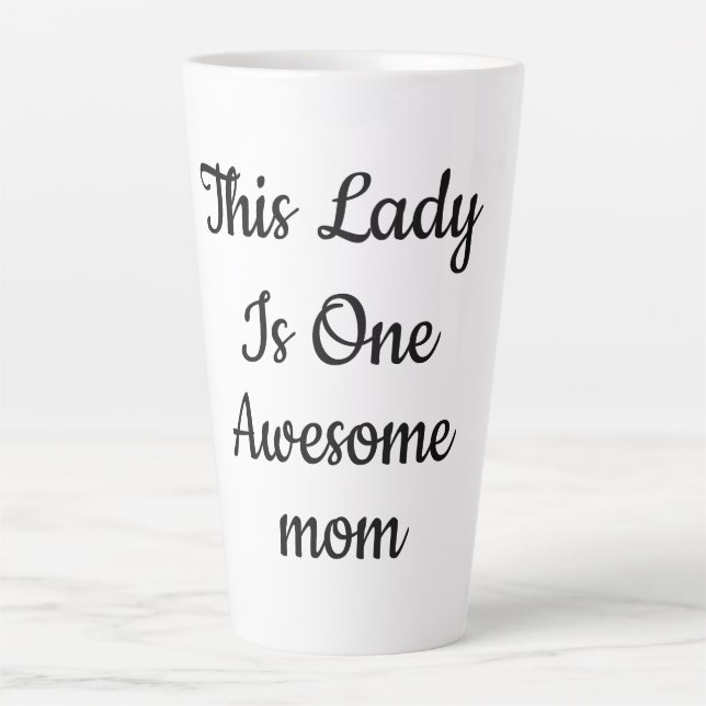 Elegant "One Awesome Mum" Script Coffee  Latte Mug (Front)