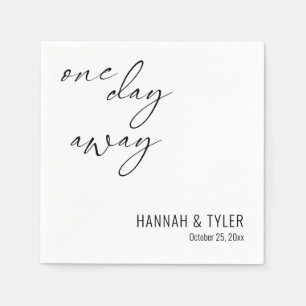 Elegant "One Day Away" Rehearsal Dinner Napkin