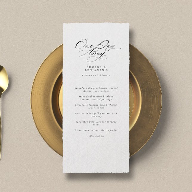 Elegant One Day Away Wedding Rehearsal Dinner Menu (Creator Uploaded)