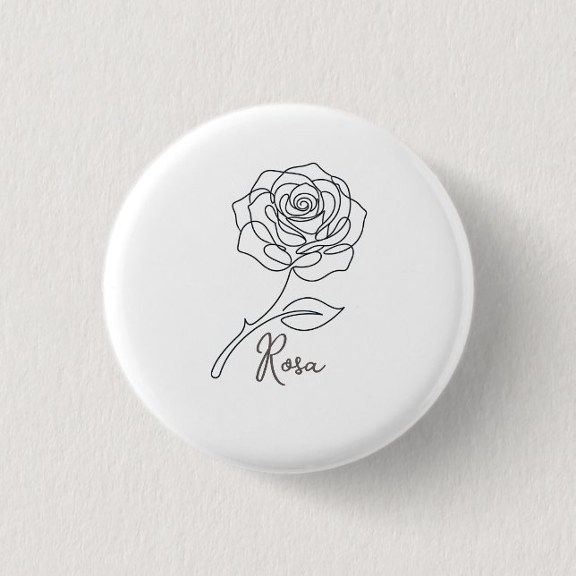 Elegant One Line Rose Button (Front)
