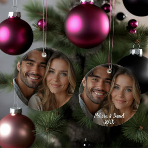 Elegant One photo Love Valentine's  Ceramic Tree Decoration