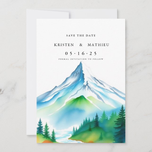 Elegant Online Mountain  Save The Date (Front)