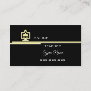 Elegant online teacher business card