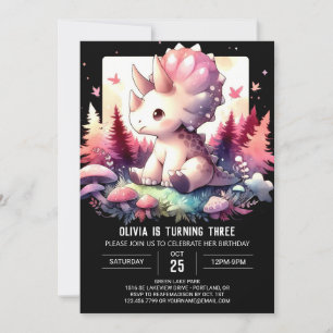 Elegant Online Triceratops Birthday Invitation