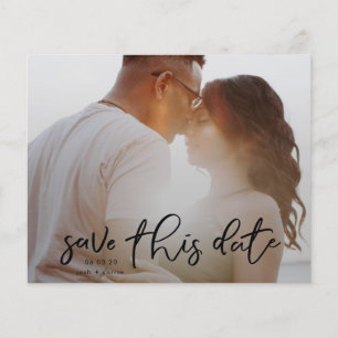 Elegant Onyx Photo Calligraphy save date budget Flyer