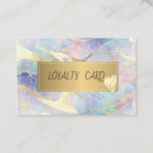 Elegant Opal Gold Frame Loyalty Card