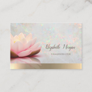 Elegant Opal Holographic Gold,Lotus, Yoga Business Card