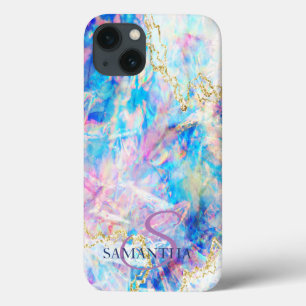 Elegant Opal Holographic Monogram iPhone 13 Case