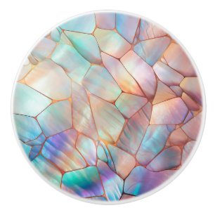 Elegant Opal Prism Gemstone Stain Glass Look Ceramic Knob