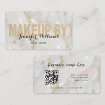 Elegant Opal Stone Custom QR Code Makeup Artist