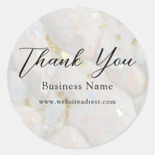 Elegant Opal Stone Thank You  Classic Round Sticker