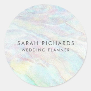 Elegant Opal Wedding Planner Simple Classic Round Sticker