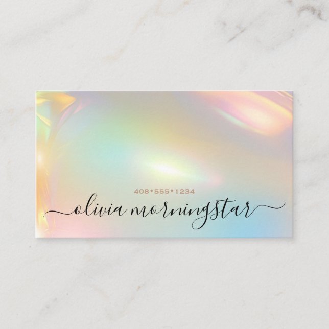 Elegant Opalescent Abstract Business Card (Front)