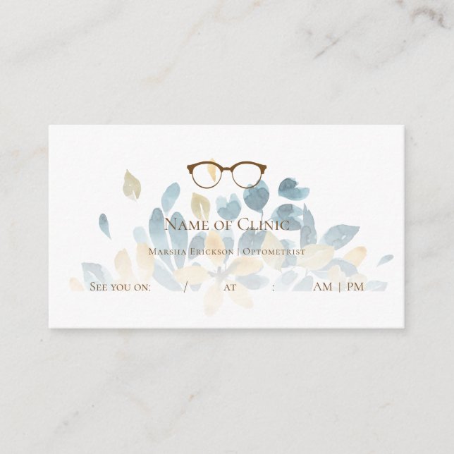 Elegant Optometrist Floral Eyeglasses Appointment (Front)