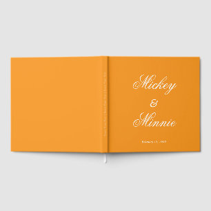 Elegant Orange 12"x12" Guest Book with Custom Text