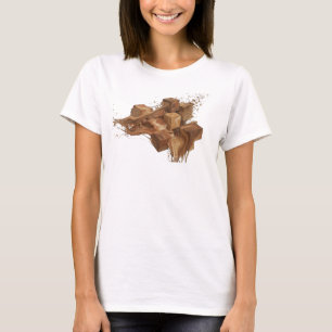 Elegant Orange Abstract Cubes Visual Design T-Shirt