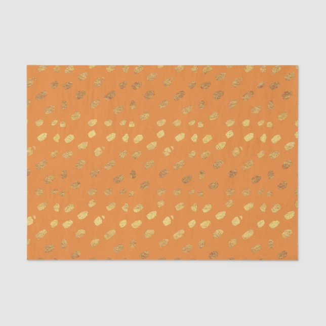 Elegant Orange and Gold Tissue Paper (Front)