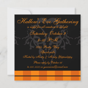 Elegant Orange and Hallow's Eve Gathering Invitation