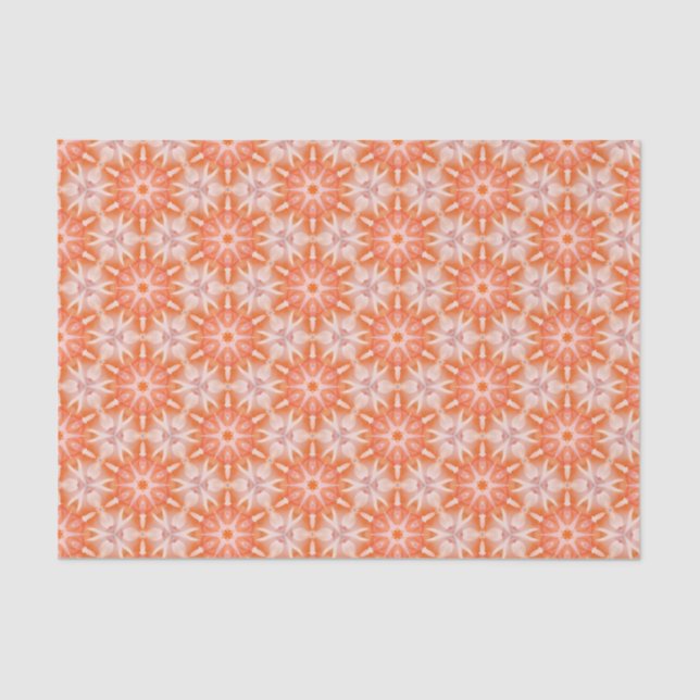 Elegant Orange and Pink Modern Geometric Pattern  Tissue Paper (Front)