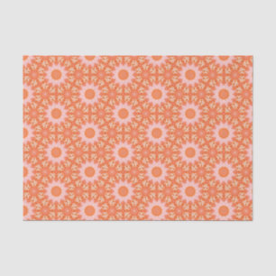 Elegant Orange and Pink Modern Geometric Pattern  Tissue Paper