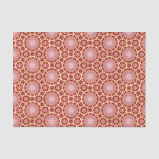 Elegant Orange and Pink Modern Geometric Pattern  Tissue Paper (Front)