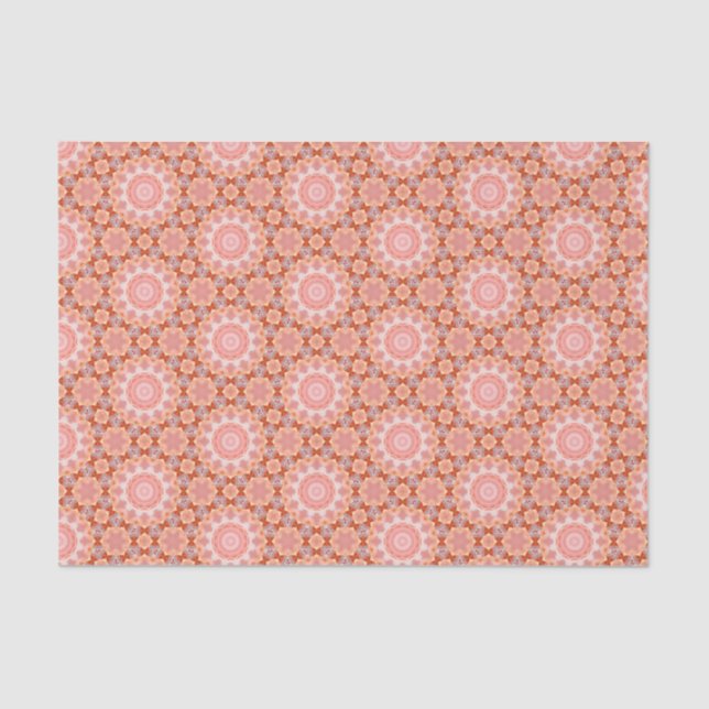 Elegant Orange and Pink Modern Geometric Pattern  Tissue Paper (Front)
