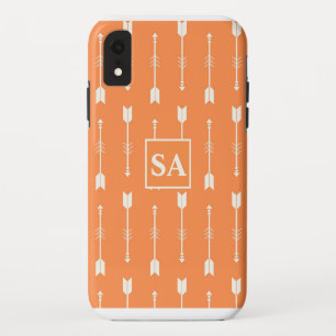 Elegant Orange and white Arrows iPhone XR Case