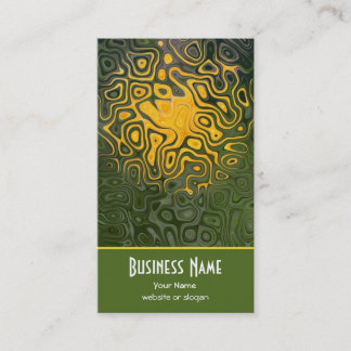 Elegant Orange, Black, Khaki Business Card