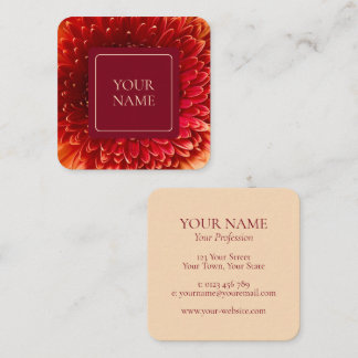 Elegant Orange & Cream Floral Business Card