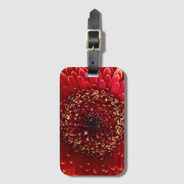 Elegant Orange & Cream Floral Luggage Tag (Front Vertical)