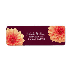 Elegant Orange Dahlias Flowers Burgundy