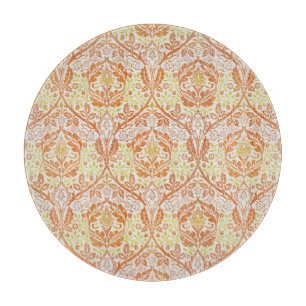 Elegant Orange Floral Pattern Cutting Board