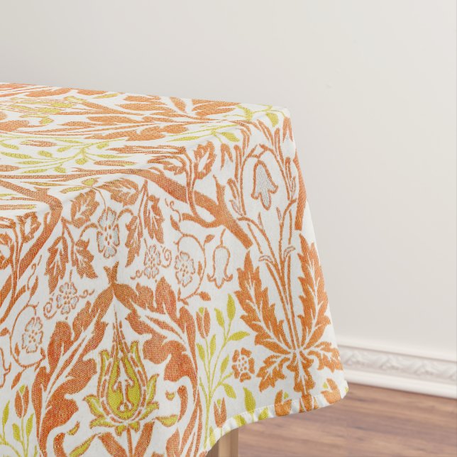 Elegant Orange Floral Pattern Tablecloth (In Situ)