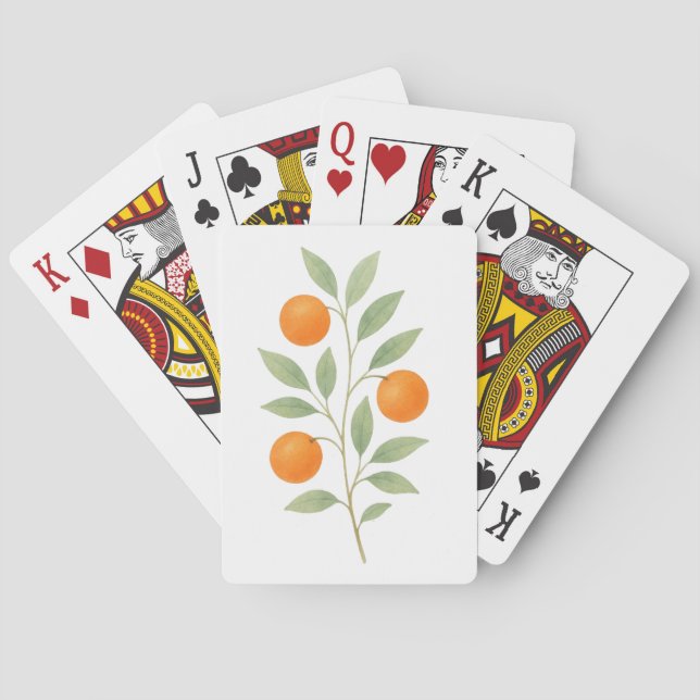 Elegant Orange Fruit Playing Cards (Back)
