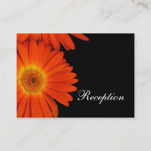 elegant orange gerbera daisy flowers reception enclosure card