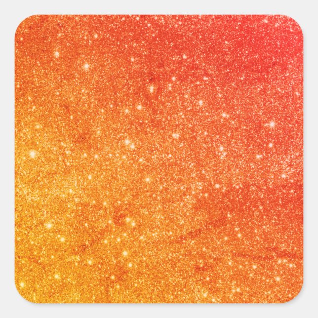 Elegant Orange Glitter  Square Sticker (Front)