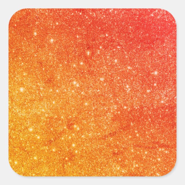 Elegant Orange Glitter  Square Sticker (Front)