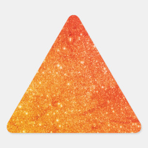 Elegant Orange Glitter  Triangle Sticker