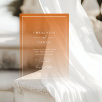 Elegant Orange Gradient Acrylic Wedding