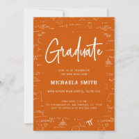 Elegant Orange Graduate Math Graduation