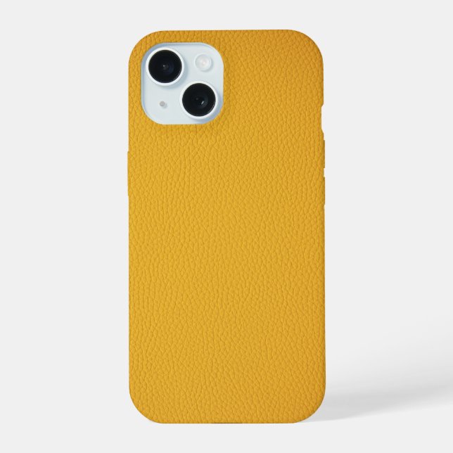  Elegant Orange leather iPhone 15 Case (Back)